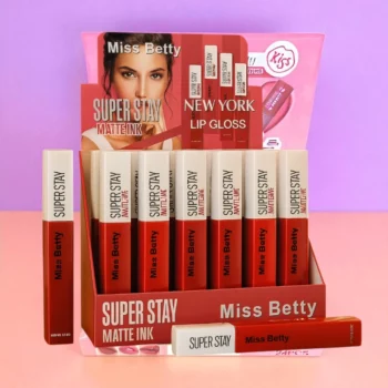 Présentoir de 24 (soit 0,65€ unité) : Gloss à Lèvres Super Stay Matte Ink – Miss Betty – Waterproof