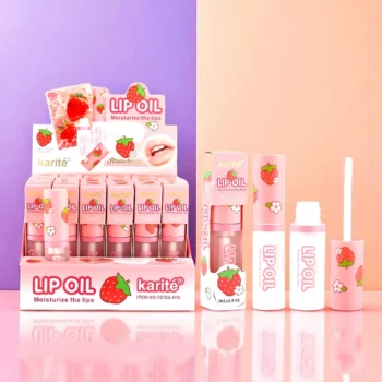 Présentoir de 24 (soit 1,13€ unité) : HUILE À LÈVRES FRAISE – KARITÉ