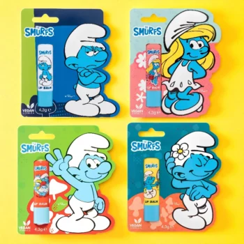 Lot de 24 (0,99€ pièce) : BAUME À LÈVRES VEGAN – LES SCHTROUMPFS – 4,3G – SENCE