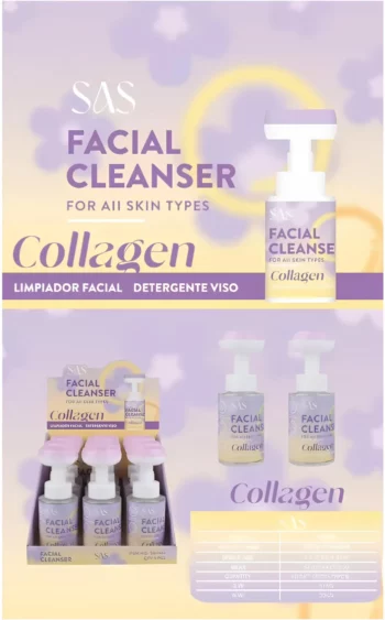 Présentoir de 9 (soit 3,90€ unité) : Nettoyant pour Visage COLLAGÈNE - SAS – Image 2