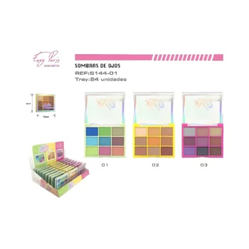 Présentoir de 24 (soit 1,19€ l'unité) : Fard à paupières 9 Couleurs STYLES – Easy Paris – Image 2