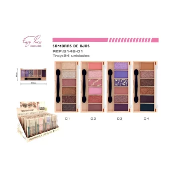Présentoir de 24 (soit 0,90€ l'unité) : Fard à paupières 6 Couleurs – Easy Paris – Image 2