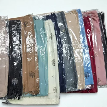 Lot de 6 (soit 3,50€ piéce) Grand foulard haute qualité – Effet & touché cachemire 180cm - Mélange de couleurs – Image 4