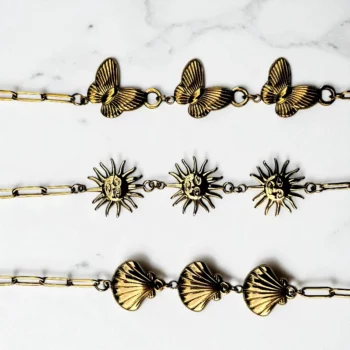 Prix dégressifs à partir de 1,60€ : Bracelets dorés en acier inoxydable (motifs de la mer) – Image 5