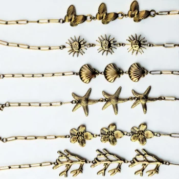 Prix dégressifs à partir de 1,60€ : Bracelets dorés en acier inoxydable (motifs de la mer) – Image 3