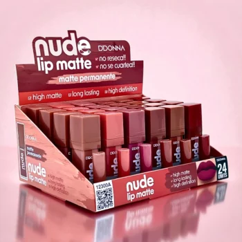 Présentoir de 24 (0,89€ pièce) : Rouge à lèvres liquide NUDE LIP MATTE - D'Donna