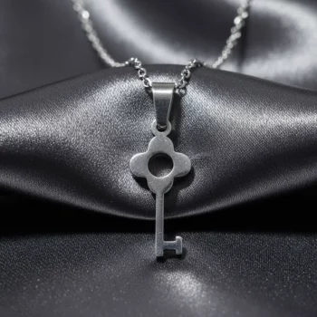 Lot de 3 (1,50€ Pièce) : Collier Avec Pendentif Clé - Argenté