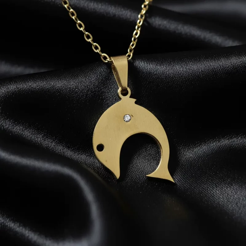 Lot de 3 (1,50€ Pièce) : Collier Avec Pendentif Dauphin - Doré