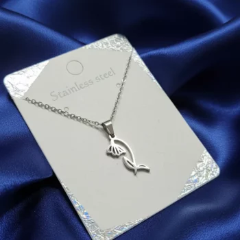 Lot de 3 (1,50€ Pièce) : Collier Avec Pendentif Fleur - Argenté – Image 2