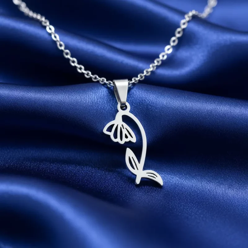 Lot de 3 (1,50€ Pièce) : Collier Avec Pendentif Fleur - Argenté