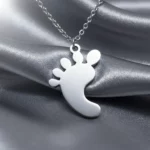Lot de 3 (1,50€ Pièce) : Collier Avec Pendentif Pieds  - Argenté