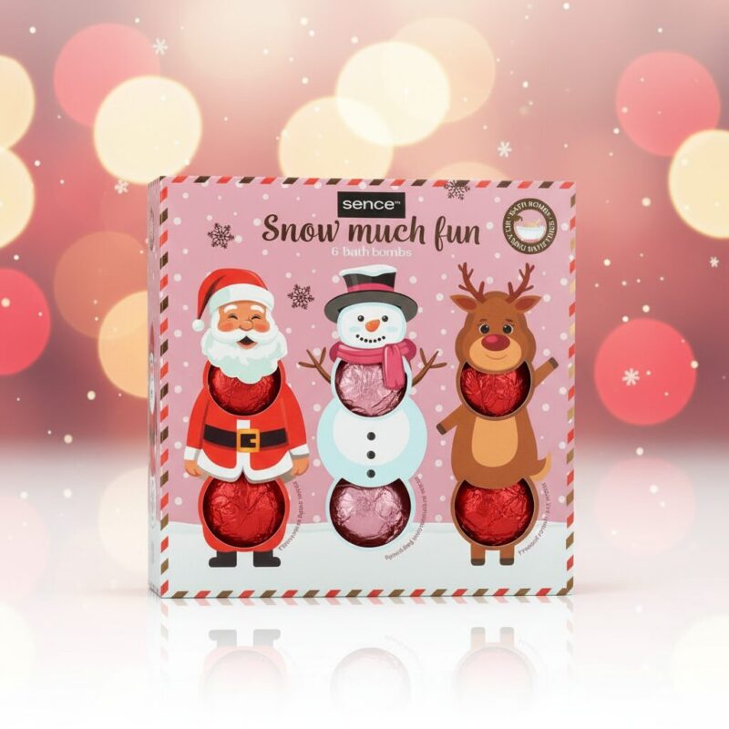 Lot de 12 (soit 5,25€ pièce) : Coffret Cadeau 6 Bombes de Bain de Noël SNOW MUCH FUN 45G - Sence