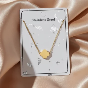 Collier Avec Pendentif Trèfle - Doré – Image 2
