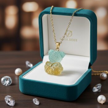 Lot de 3 (2,30€ Pièce) : Collier Dorées pendentif Ourson coloré – Image 2