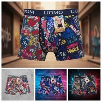 Lot de 24 (soit 1€ unité) : Boxers Homme Fantaisie 4 Couleurs – Tailles M à 3XL