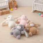 Lot de 12 (soit 2€ l'unité) : Porte-Clés Peluche – Lapin