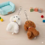 Lot de 12 (soit 2€ l'unité) : Porte-Clés Peluche – Bébé Chiot