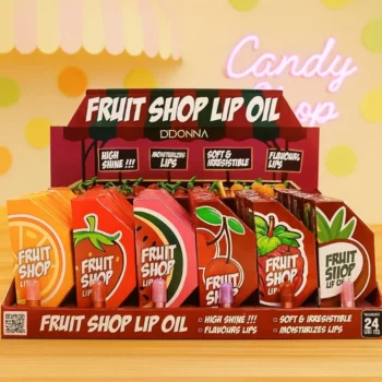 Présentoir de 36 (soit 0,88€ l'unité) : Huile pour Lèvres FRUIT SHOP – D'Donna