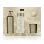 Lot de 2 (soit 9,75€ pièce) : Coffret Cadeau Détente Nuit Luxe Bougie CHAMPAGNE CRUSH 4 Pièces - Sence