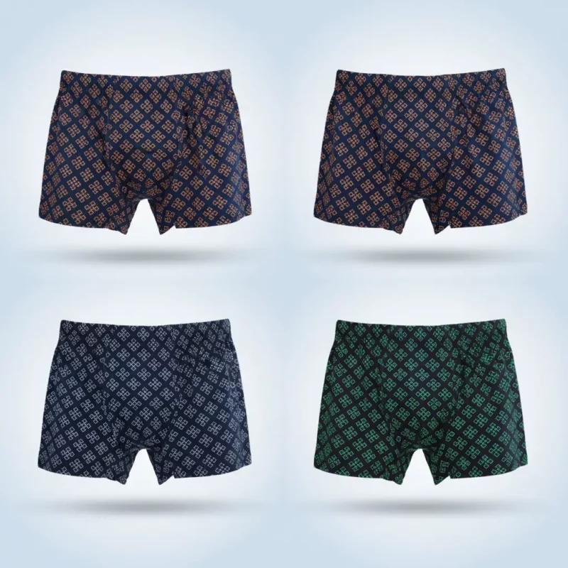 Lot de 12 (soit 1€ unité) : Boxer Homme coton 4 couleurs - M-L-XL-2XL-3XL