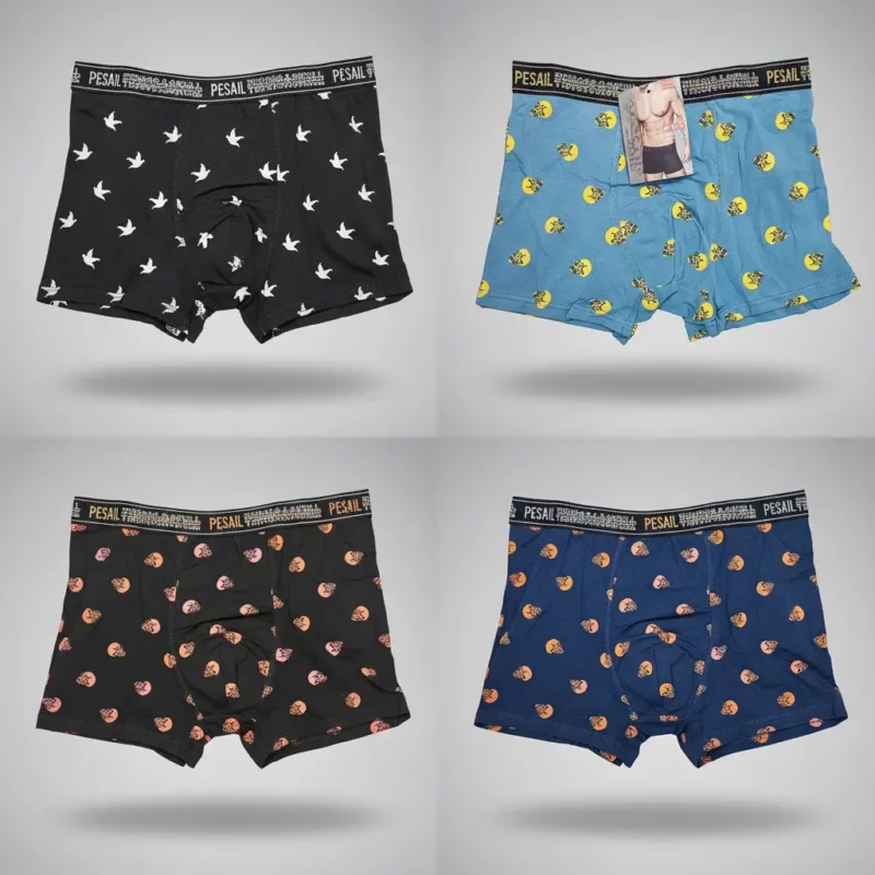 Lot de 12 (soit 1€ unité) : Boxer Homme coton 4 couleurs S - M-L-XL-2XL
