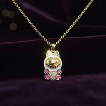 Lot de 4 (2,50€ Pièce) : Collier Doré pendentif Ourson Tendance coloré – Image 2