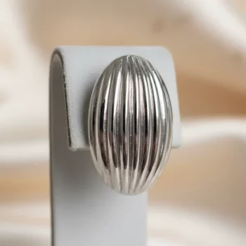Présentoir de 24 (0,30€ Pièce) : Paires de Boucles d’Oreilles Ovales Striées – Sans Nickel – Image 3