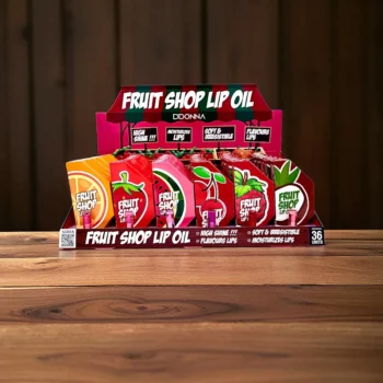 Présentoir de 36 (soit 0,88€ l'unité) : Huile pour Lèvres FRUIT SHOP – D'Donna – Image 3