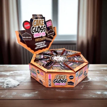 Présentoir de 24 (soit 0,88€ l'unité) : Gloss pour Lèvres CAKE SWEET OIL CHOCOLAT – D'Donna – Image 3
