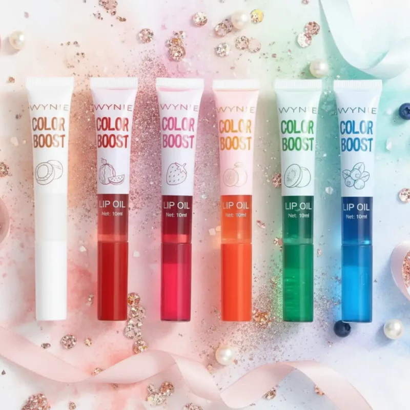 Présentoir de 24 (soit 0,75€ unité) : Huiles à Lèvres Wynie – Color Boost
