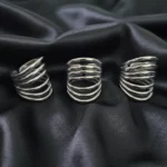 Lot de 3 (2.50€ Pièce) : Bagues Argentée en Acier Inoxydable – Réglables et Adaptables