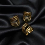 Lot de 3 (2€ Pièce) : Bagues Dorée en Acier Inoxydable – Réglables et Adaptables