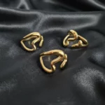 Lot de 3 (2,50€ Pièce) : Bagues Dorée en Acier Inoxydable – Réglables et Adaptables