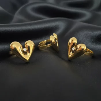 Lot de 100 Bagues (1,70€ Pièce) : Bague Ajustable Doré Qualité N°1- Mélange ± 30 Différentes – Acier Inoxydable – Image 20
