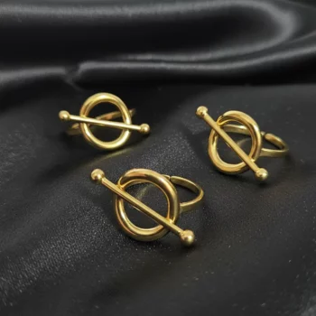 Lot de 100 Bagues (1,70€ Pièce) : Bague Ajustable Doré Qualité N°1- Mélange ± 30 Différentes – Acier Inoxydable – Image 9