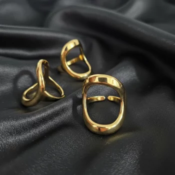 Lot de 100 Bagues (1,70€ Pièce) : Bague Ajustable Doré Qualité N°1- Mélange ± 30 Différentes – Acier Inoxydable – Image 15
