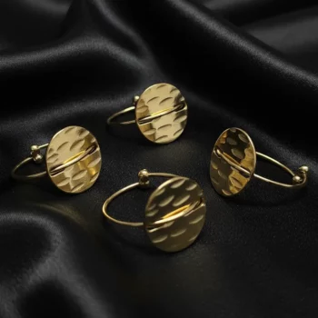 Lot de 100 Bagues (1,70€ Pièce) : Bague Ajustable Doré Qualité N°1- Mélange ± 30 Différentes – Acier Inoxydable – Image 13