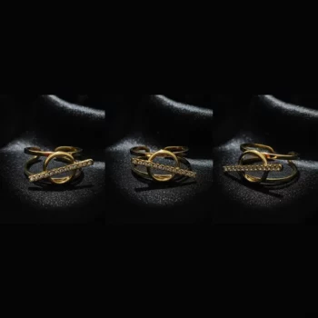Lot de 100 Bagues (1,70€ Pièce) : Bague Ajustable Doré Qualité N°1- Mélange ± 30 Différentes – Acier Inoxydable – Image 16