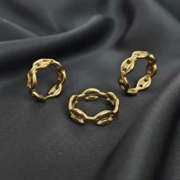 Lot de 100 Bagues (1,70€ Pièce) : Bague Ajustable Doré Qualité N°1- Mélange ± 30 Différentes – Acier Inoxydable – Image 18