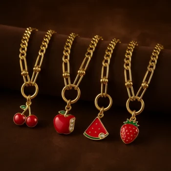 Lot de 12 (1,90€ Pièce) : Colliers Fruités – Acier Inoxydable