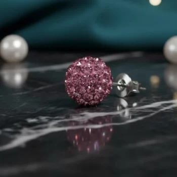 Présentoir de 12 (0,30€ Pièce) : Boucles D’oreilles Pendantes en Forme de Boule Strass – Image 3