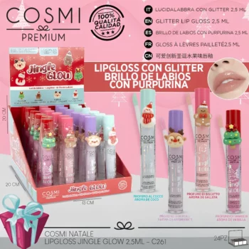 Présentoir de 24 (1.72€ pièce) : Brillant à Lèvres Jingle Glow - COSMI PREMIUM – Image 2