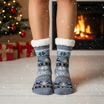 Lot de 12 Paires (2,20€ La Paire) : Chaussettes Pantoufles Femme – Intérieur Fourré & Antidérapant – Image 2