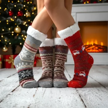 Lot de 12 Paires (2,20€ La Paire) : Chaussettes Pantoufles Femme – Intérieur Fourré & Antidérapant