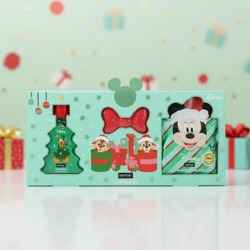 🎄💚Lot de 6 (6.30€ Pièce) : Coffret Cadeau Disney Sence Noël - Soins & Doudou Mickey, Tic & Tac ✨