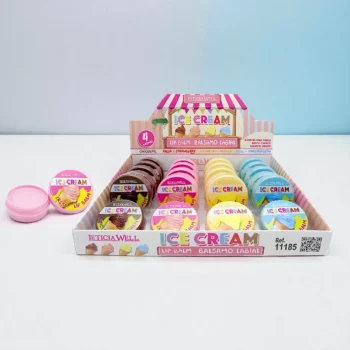 Présentoir de 24 (soit 0,79€ l'unité) : Pots de Baume à Lèvres « ICE CREAM » - Leticia Well – Image 2