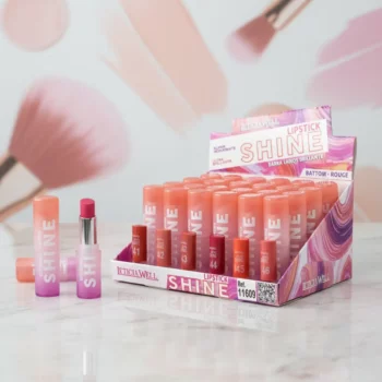 Présentoir de 24 (soit 0,99€ l'unité) : Rouges à Lèvres SHINE Super Hydratant Brillant - Leticia Well