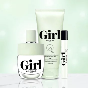 Authentique Coffret 3 Pièces Rochas – Girl 100 ml + Baume Corps 100 ml + Eau de toilette 7,5 ml