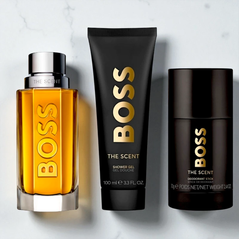 The Scent edt 100ml + Shower Gel 100ml + Deodorant Stick 75ml Authentique Coffret 3 Pièces Hugo Boss – The Scent edt 100 ml + Gel Douche 100 ml + Déodorant Stick 75 ml – Image 1
