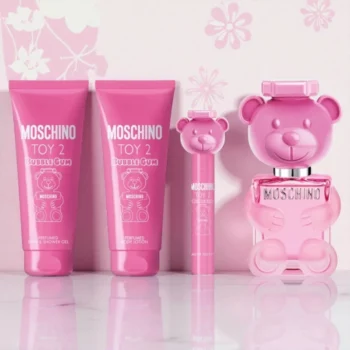 Authentique Coffret 3 Pièces Moschino – Toy 2 Bubble Gum 100 ml + 10 ml + Body Lotion 100 ml + Shower Gel 100 ml
